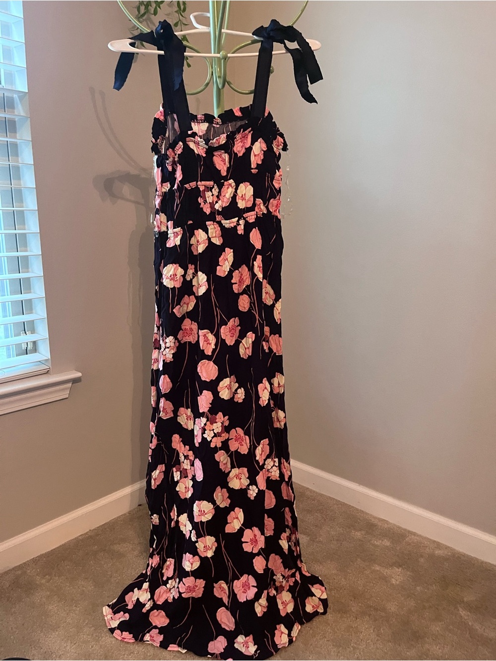 Lily Rose Black Dress with Pink and White Floral Print